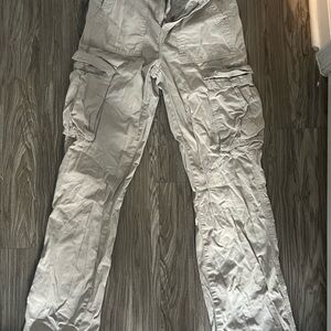 Bershka Gray Cargo Pants Straight Leg Utilitarian